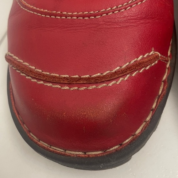 Joseph Seibel Red Leather Lace Up Ankle Boots Womens Size 40 Comfort - Picture 11 of 14